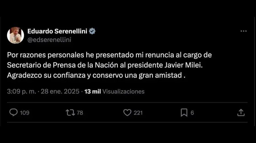 Eduardo Serenellini y Javier Milei