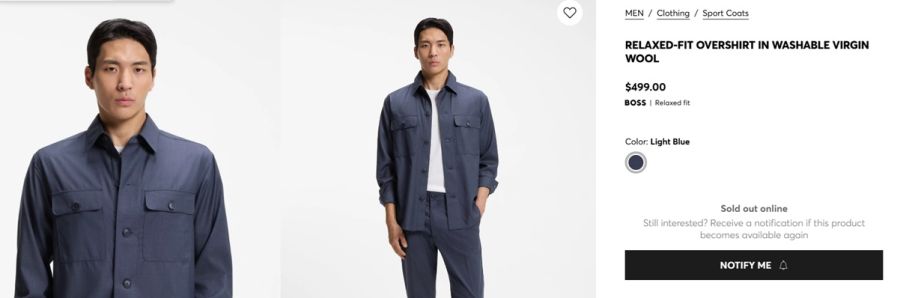 El conjunto de Mauricio Pochettino publicado en la web de Hugo Boss