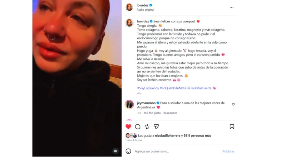 Lowrdez Fernández enfrentó las críticas por su cuerpo
