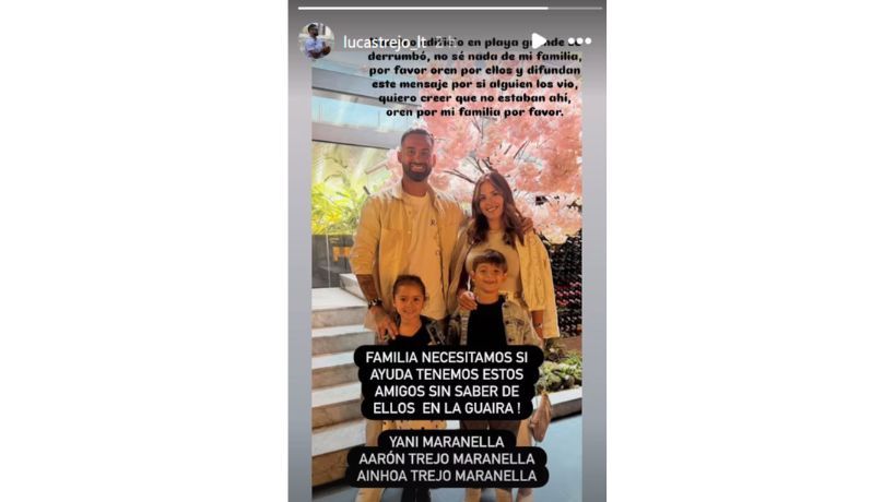 Lucas Trejo junto con su esposa, Yanina Maranella y a sus hijos, Aarón y Ainhoa,