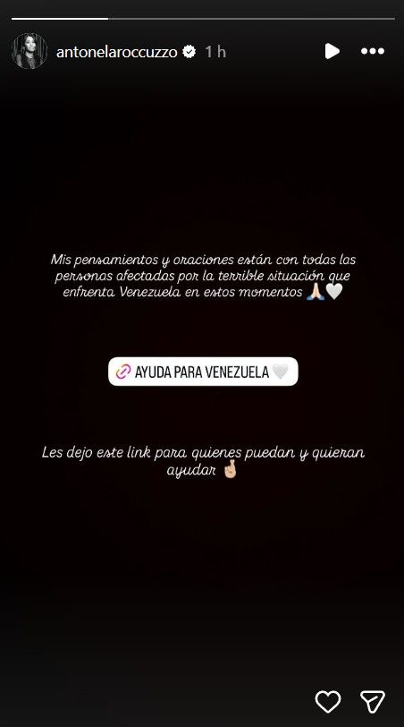 Mensaje de Antonela Roccuzzo tras los devastadores terromotos en Venezuela