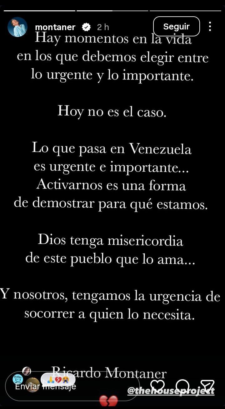 Mensaje de Ricardo Montaner