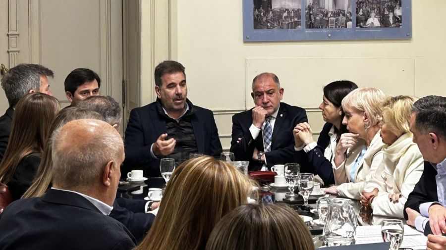 Cristian Ritondo preside una reunión de los bloques de diputados y senadores del PRO