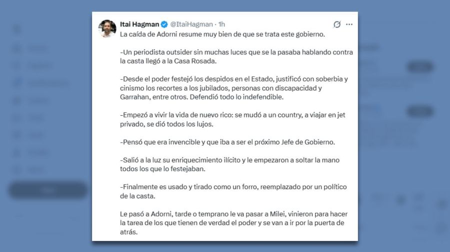Repercusiones renuncia de Adorni 27062026