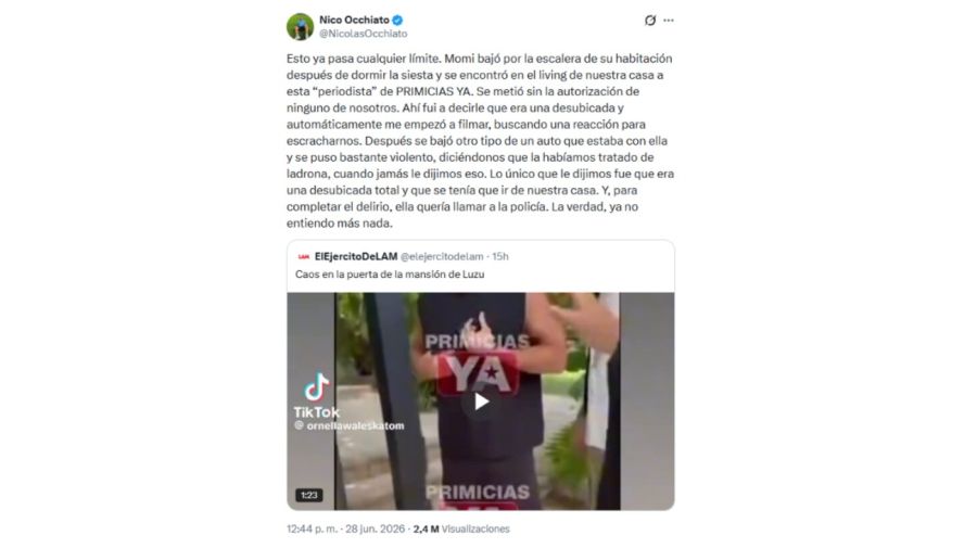 El descargo de Nico Occhiato