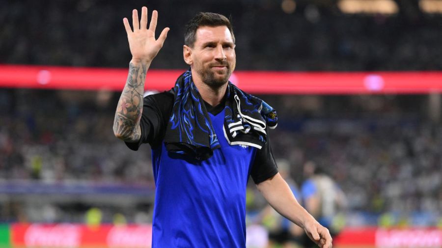 Lionel Messi en la previa Argentina vs. Jordania