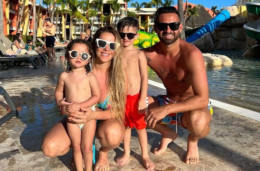 Lucas Trejo y su familia