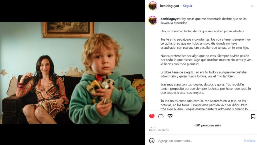 Mensaje de Benicio Guyot Pais tras la muerte de su madre Ernestina Pais