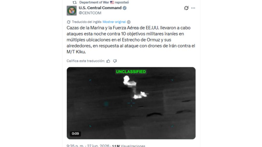 Washington bombardeó diez objetivos militares iraníes