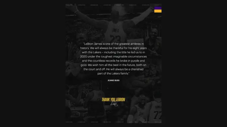 Lakers despedida a Lebron
