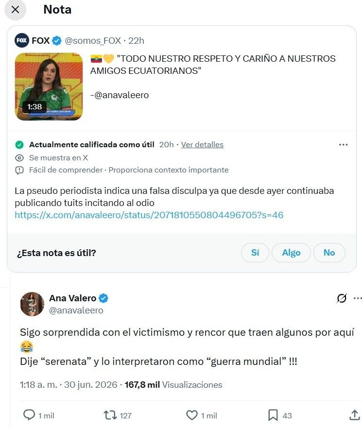 Escándalo con la periodista mexicana Ana Valera
