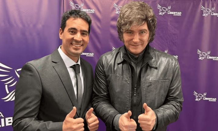 Javier Milei y Adrien Ravier