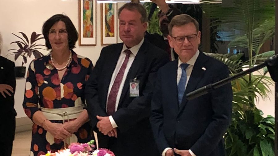 Johann Wadephul en la Embajada de Alemania durante su visita oficial a la Argentina
