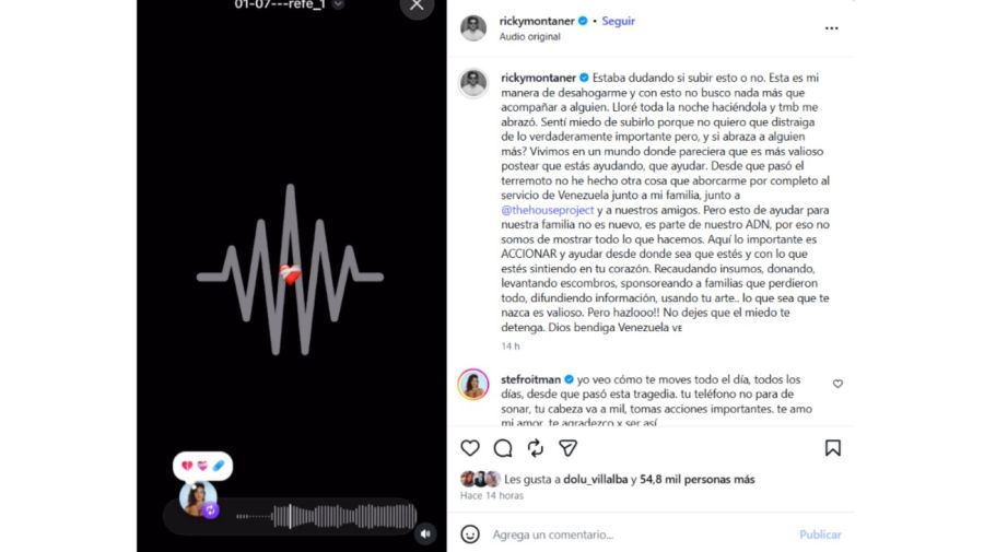El emotivo gesto de Ricky Montaner