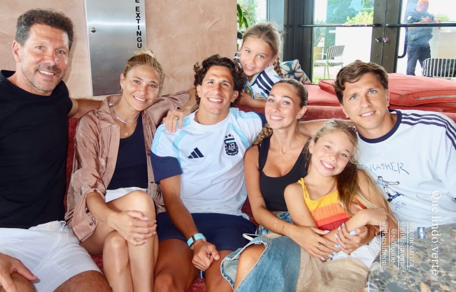 Giuliano Simeone recibió a su familia en Miami