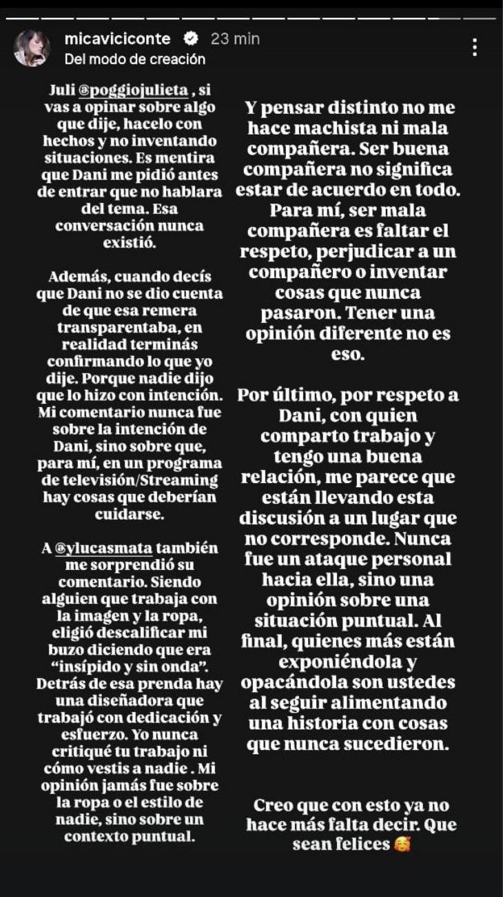 Mica Viciconte vs Julieta Poggio
