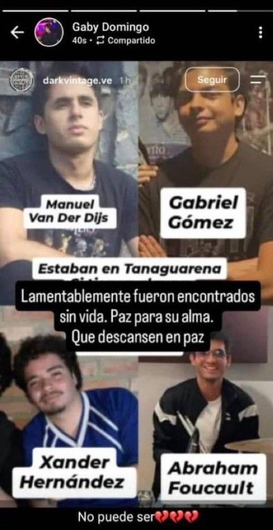 Muerte de los integrantes del grupo Van Der Dijs