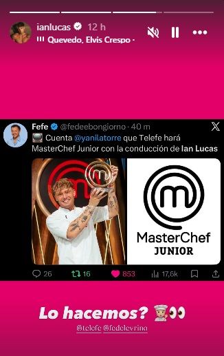 Ian Lucas sobre la posibilidada de conducir Masterchef Junior