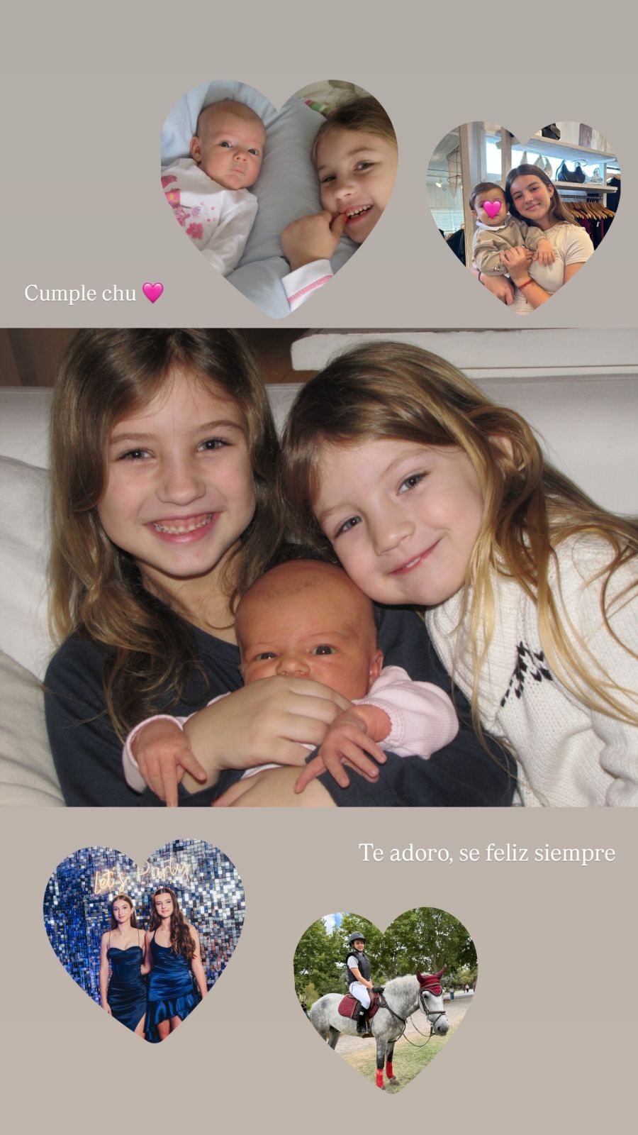 Los saludos de Indiana y Allegra Cubero a su hermana Sienna por su cumpleaños