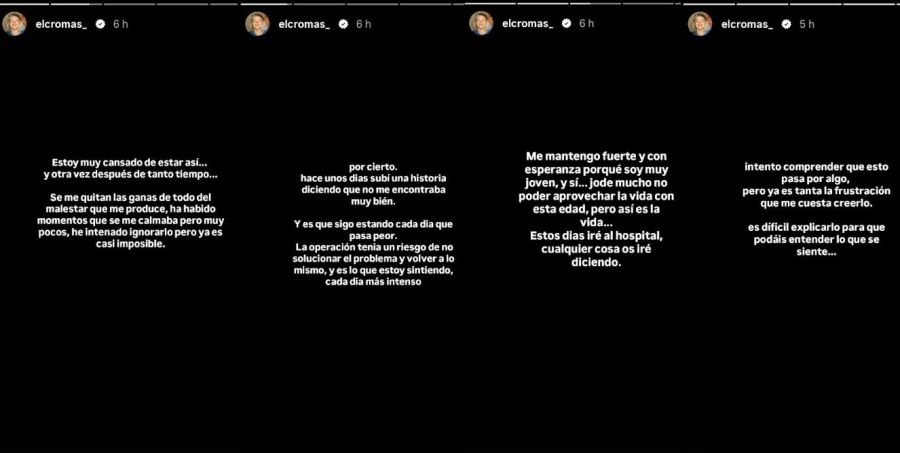 Mensaje de El Cromas por su salud