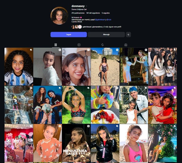 Donna, la hija de Gabriela Sari y Rulo Schijman