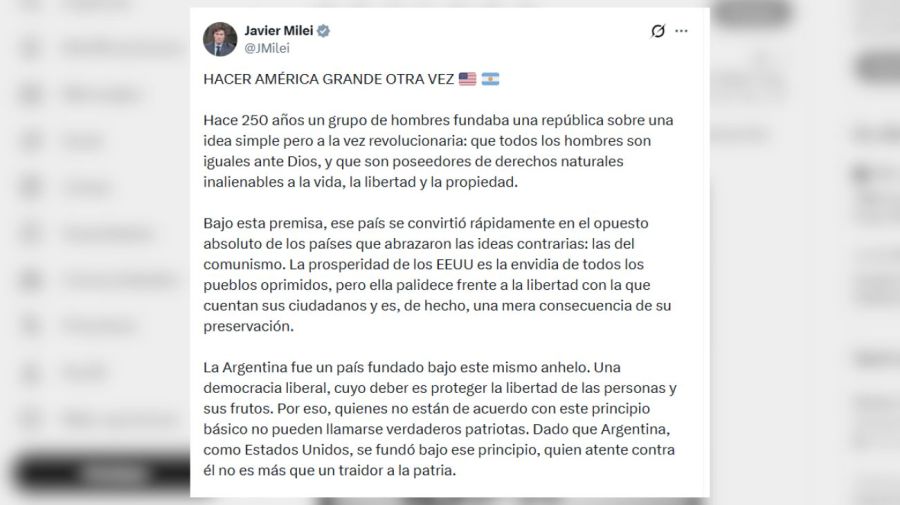 X Milei USA