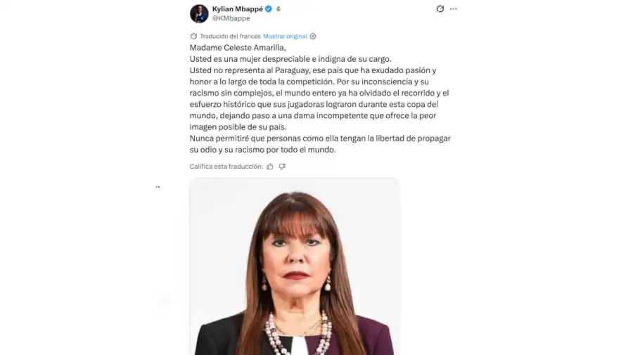 Celeste Amarilla y Kylian Mbappé 06072026