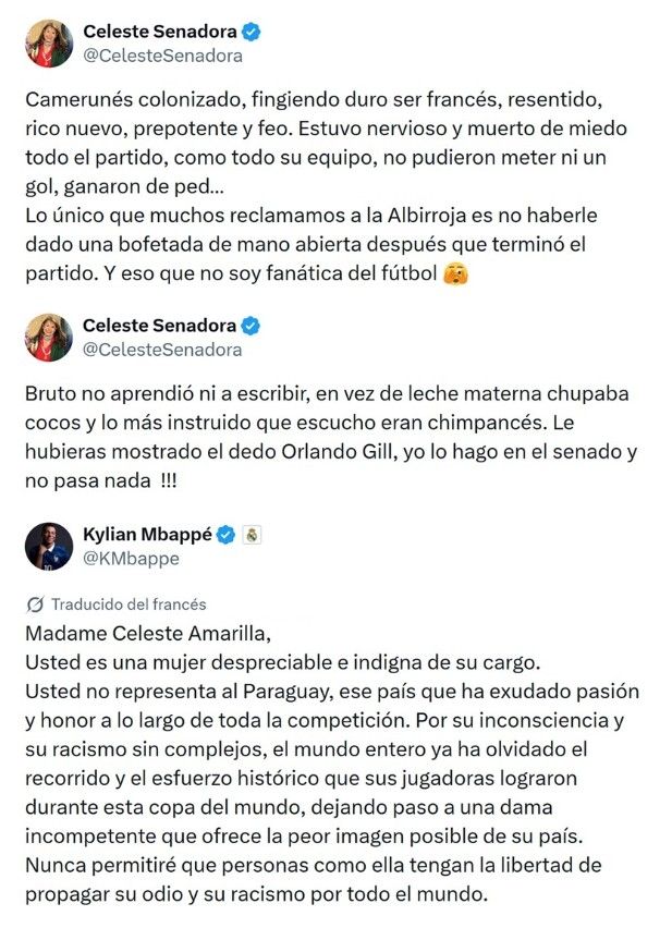 Kylian Mbappé y Celeste Amarilla