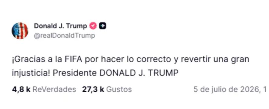 Trump posteo fifa 06072026