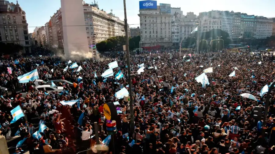 Festejos de Argentina en el Obelisco 07072026