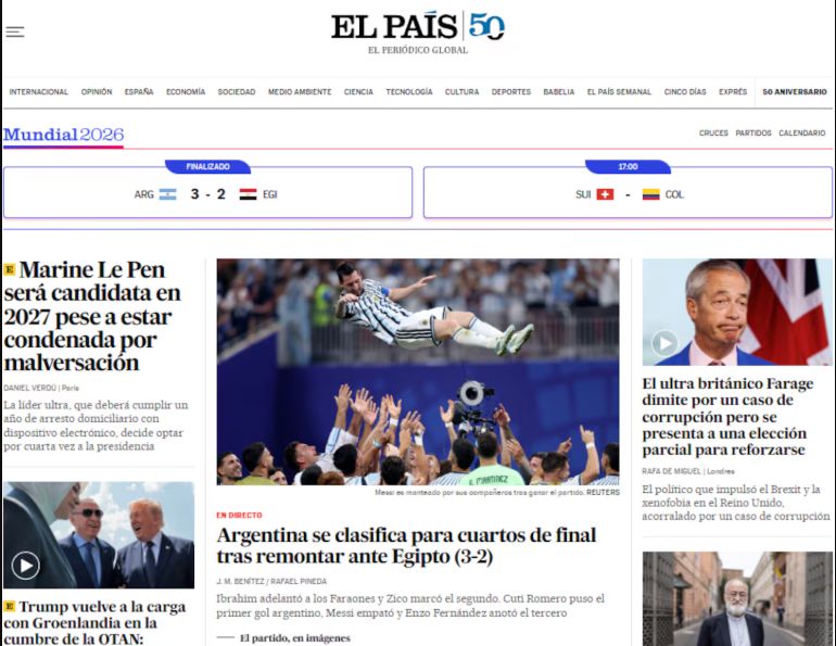 La reacción de los medios al triunfo de Argentina