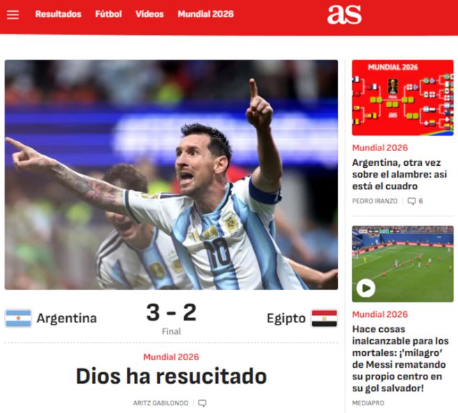 La reacción de los medios al triunfo de Argentina