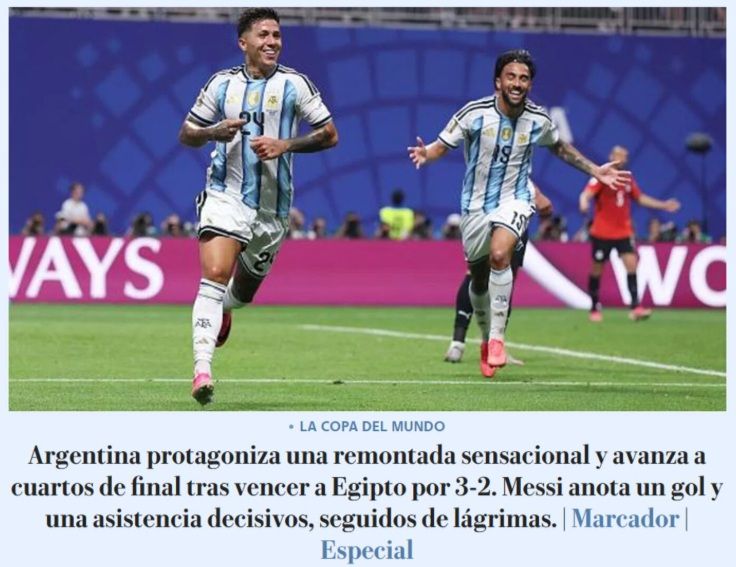 La reacción de los medios al triunfo de Argentina