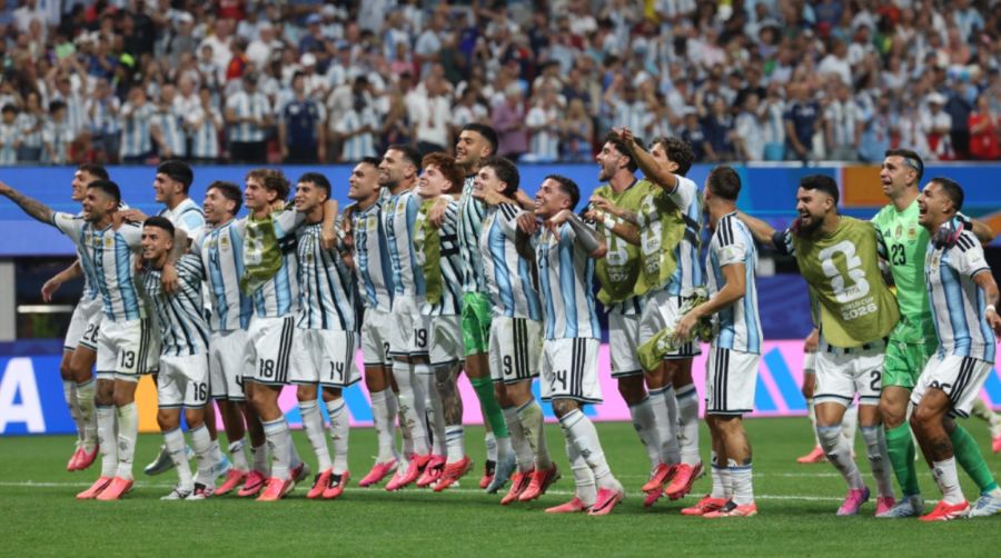 Selección Argentina tras ganarle a Egipto