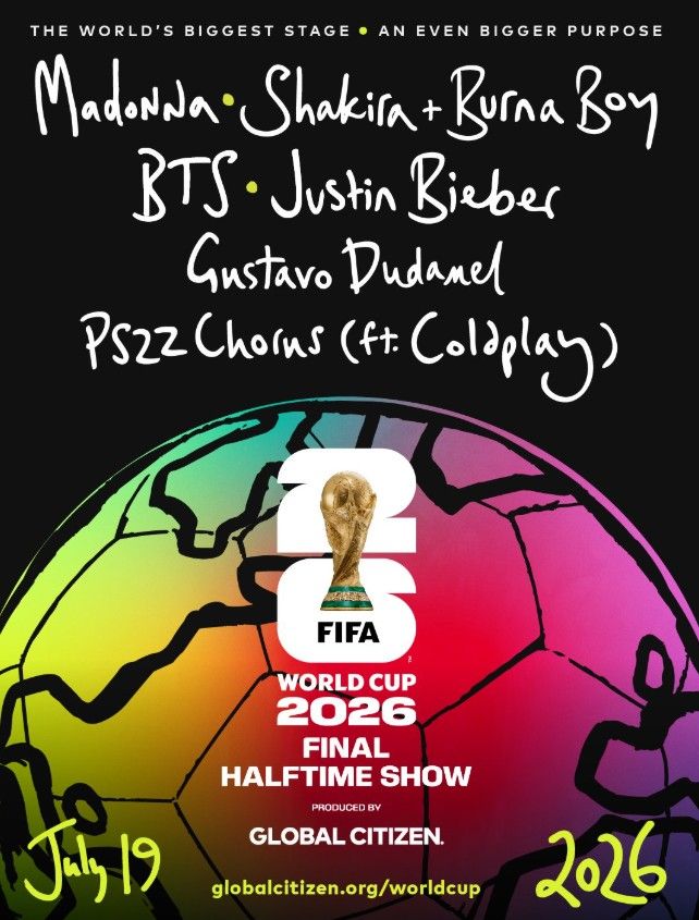 Artistas que se presentarán en el espectáculo de medio tiempo en la final de la Copa Mundial 2026