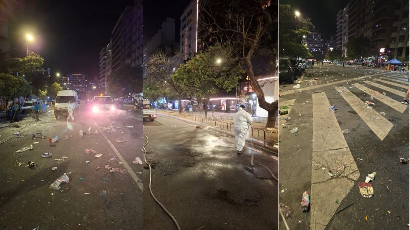 Limpieza después de los festejos en Córdoba