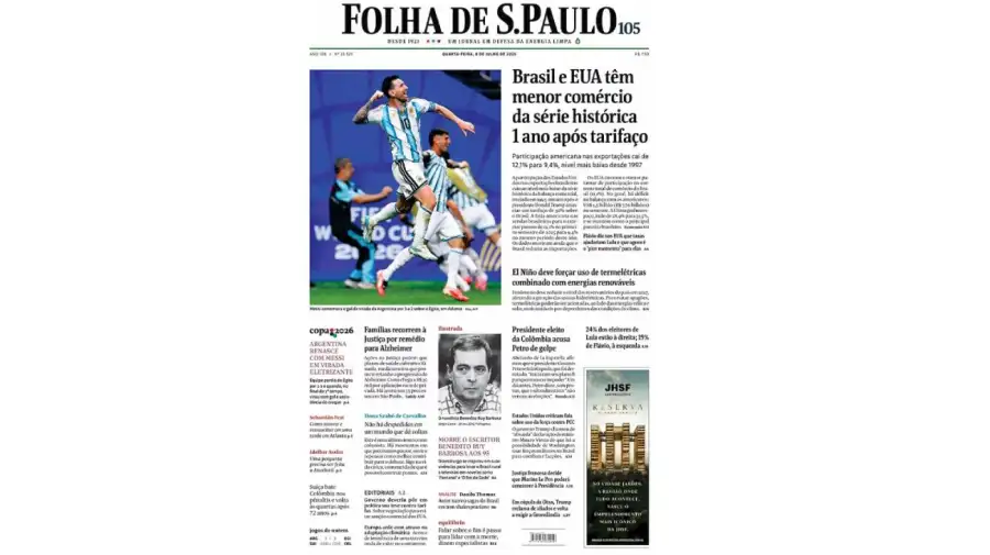 Messi en las portadas de los diarios del mundo 08072026