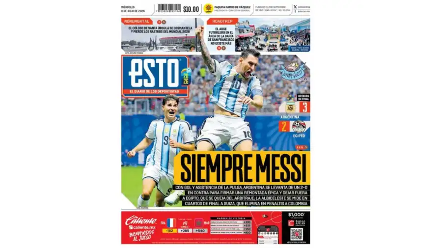 Messi en las portadas de los diarios del mundo 08072026