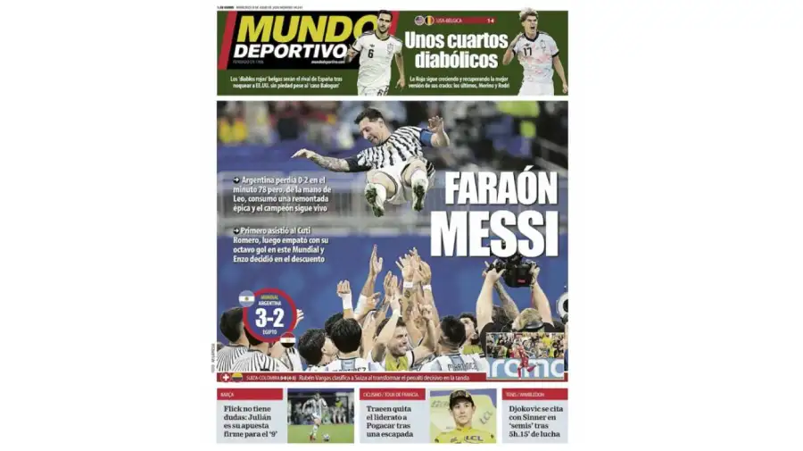 Messi en las portadas de los diarios del mundo 08072026