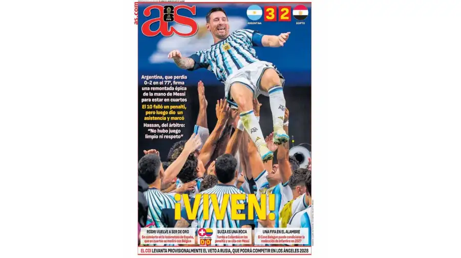 Messi en las portadas de los diarios del mundo 08072026