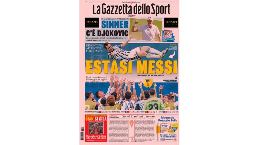 Messi en las portadas de los diarios del mundo 08072026