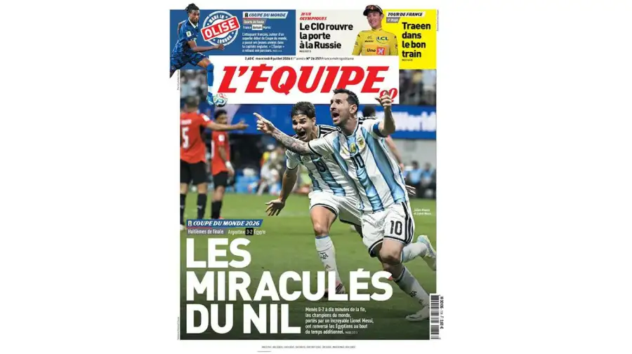 Messi en las portadas de los diarios del mundo 08072026
