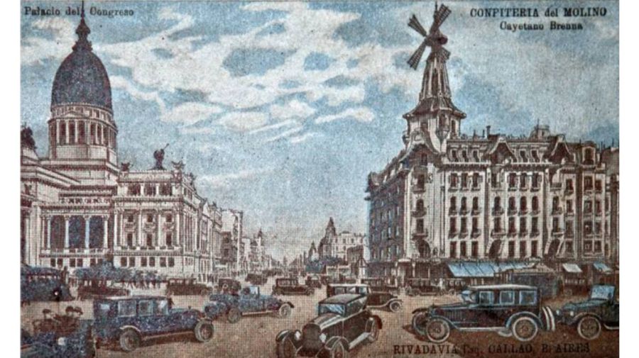 Postal de la confitería Del Molino