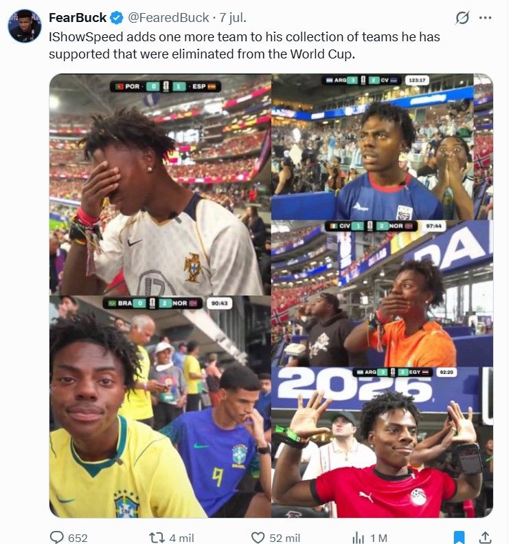 Todos los equipos que Speed apoyó y fueron eliminados del Mundial 2026
