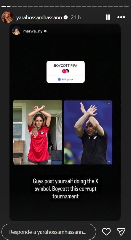 Yara Hossam Hassan llama a boicotear a la FIFA