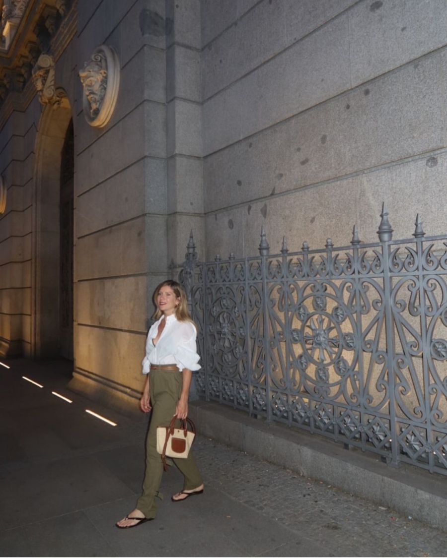 El look mediterráneo de Laurita Fernández en Madrid