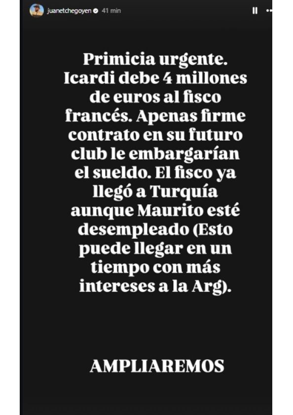 Juan Etchegoyen sobre la situación económica de Mauro Icardi