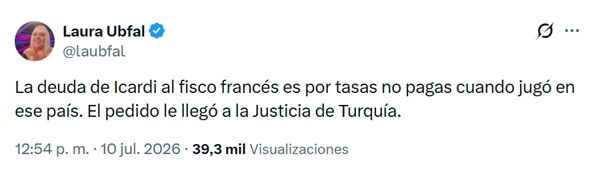 Laura Ubfal sobre la deuda de Mauro Icardi