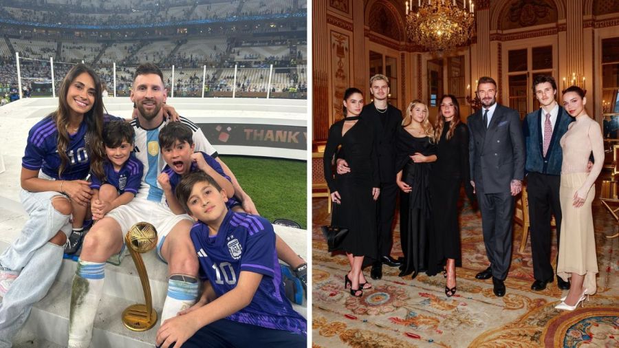 Lionel Messi, Antonela Roccuzzo, Victoria Beckham, David Beckham
