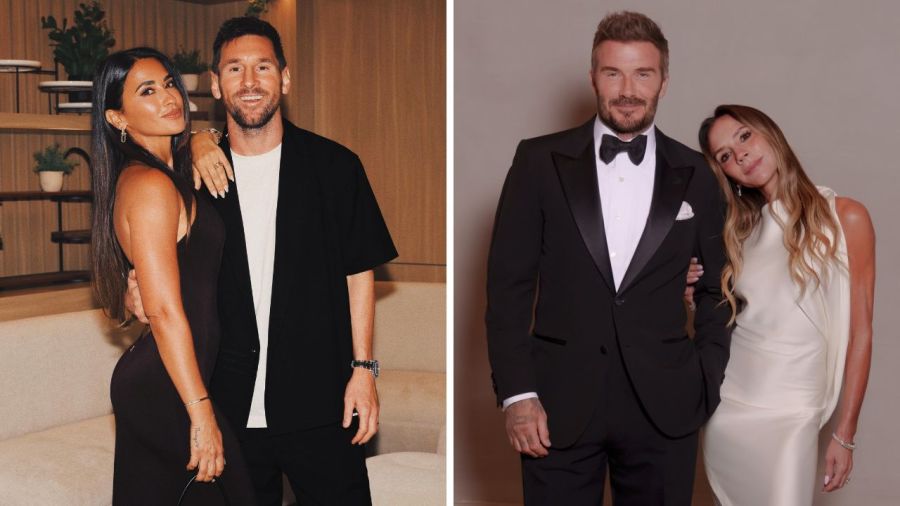 Lionel Messi, Antonela Roccuzzo, Victoria Beckham, David Beckham